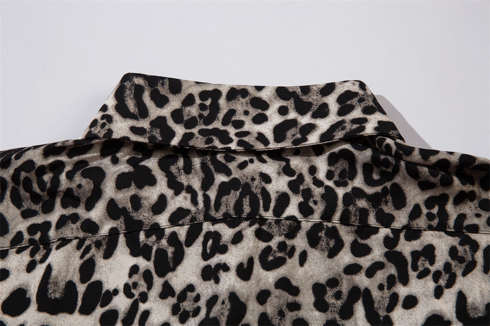 American Fashion Vintage Leopard Print Shirt Men