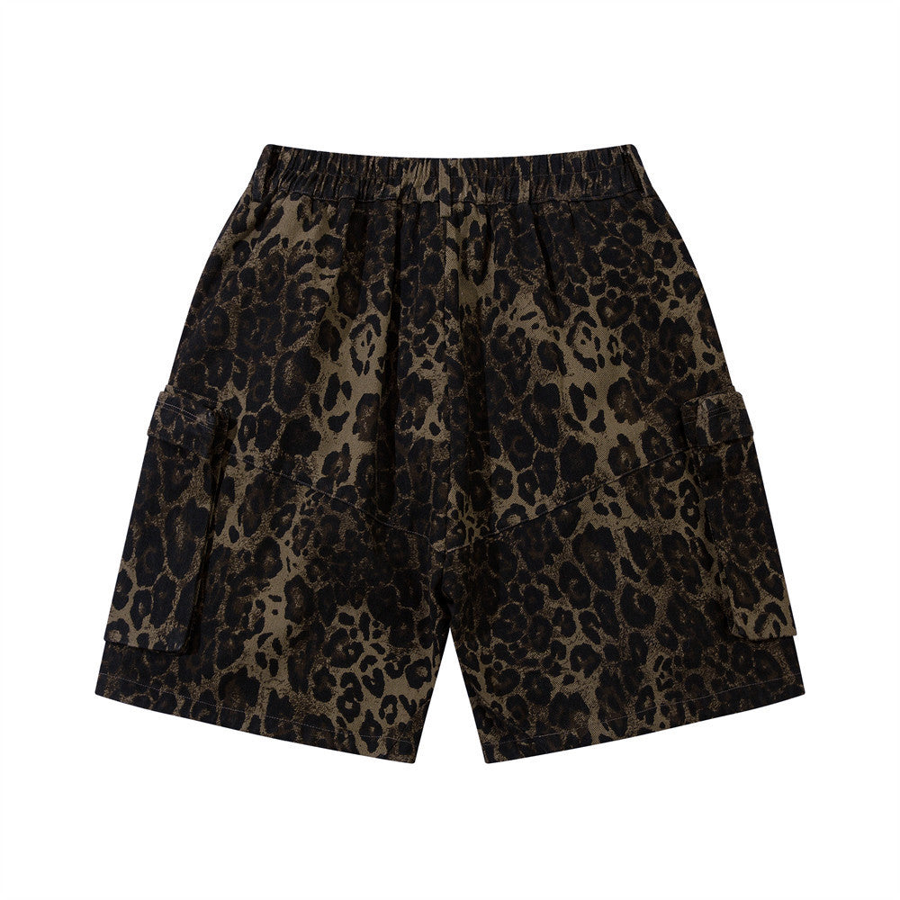 Leopard Camouflage Workwear Shorts Men