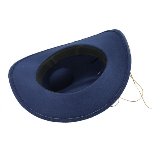 Leopard Print Five-pointed Star Belt Cowboy Hat Men's And Women's Autumn And Winter Woolen Fedora Hat Outdoor Knight Hat Western Cowboy Hat