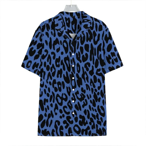Men's Casual Leopard Print Hawaiian Shirts Short Sleeve Oversized