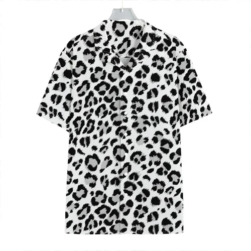 Men's Casual Leopard Print Hawaiian Shirts Short Sleeve Oversized