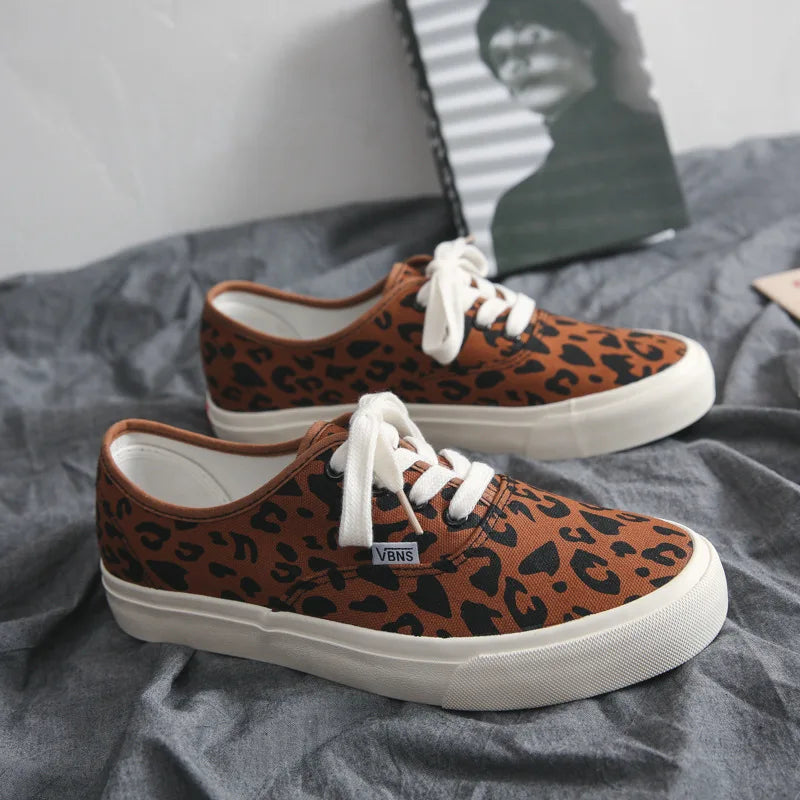 Leopard Shoes Canvas Shoes Men Fashion Mens Sneakers Casual Breathable